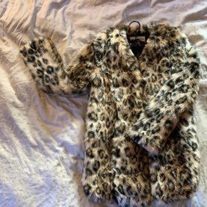 Leopard vneck spirithood coat